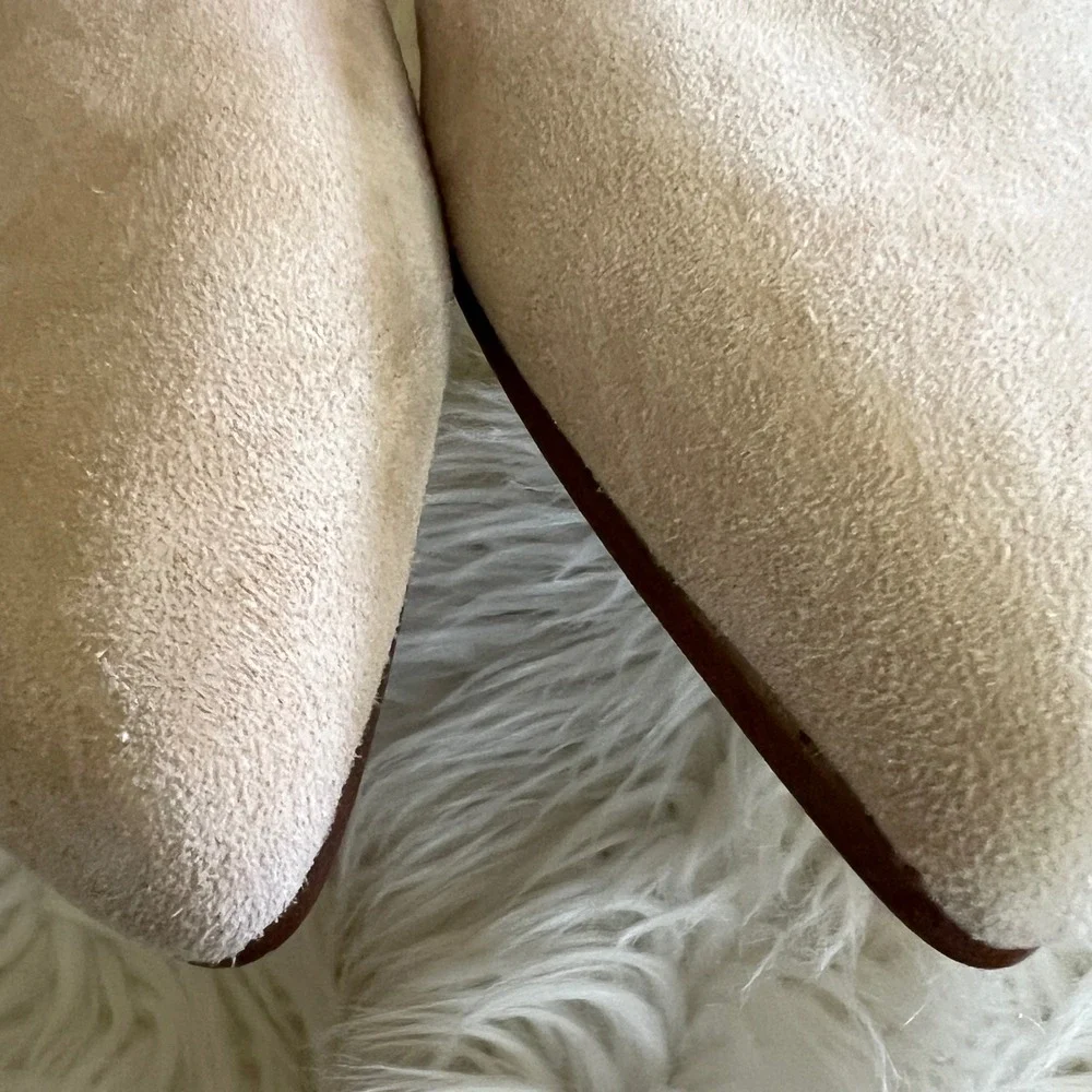 J.Crew Womens Suede d'Orsay Pointed Toe Flats Beige Sand Size 9
